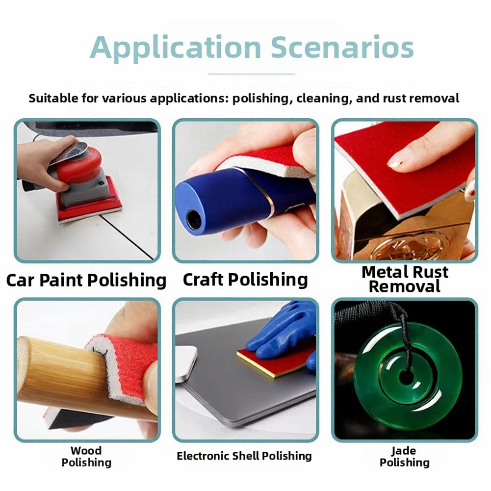 5-inch Round Flocked Automotive Putty Sanding Sponge Sandpaper 50pcs Compatible With Most Pneumatic And Electric Sanding Discs