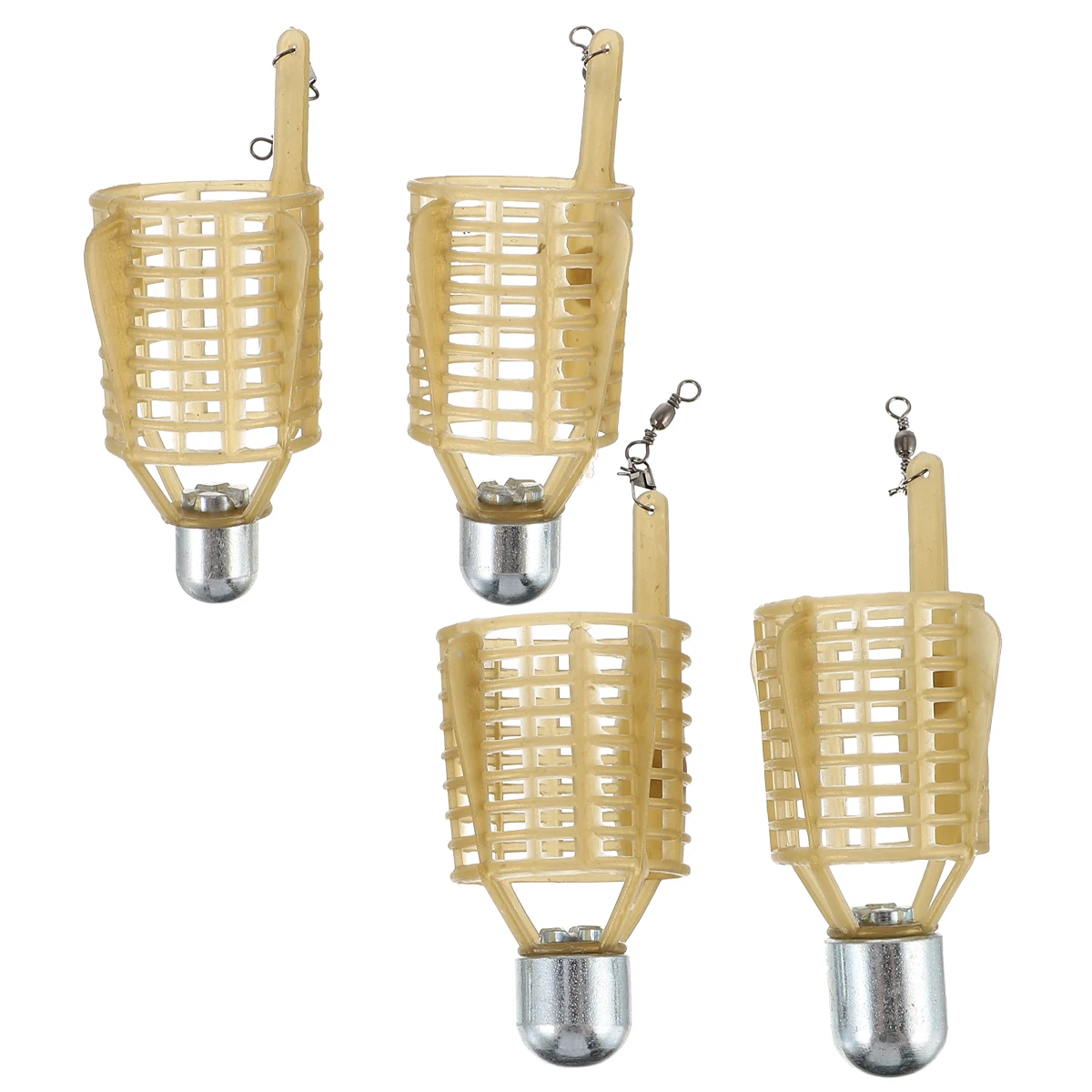 

4pcs Fishing Bait Cage ABS Iron Tackle Basket Feeder Traps Holder European Lure Small Size Mesh Structure Practicality