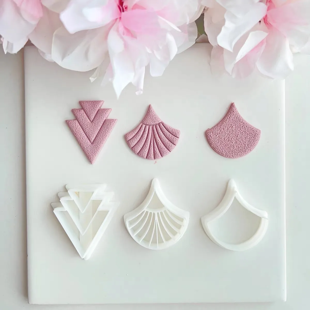 Soft Pottery Earrings Polymer Clay Mold Irregular Geometric Shape/Lotus Flower Clay Cutter DIY Jewelry Pendant Pottery Tools