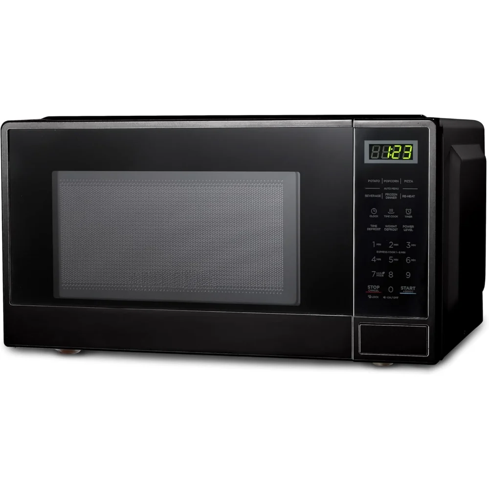 Microwave Ovens With Black Cabinet, 1.1 Cubic Feet 1000 Watt, 10 microwave power & 6 touch quick cook , Desktop Microwave Ovens