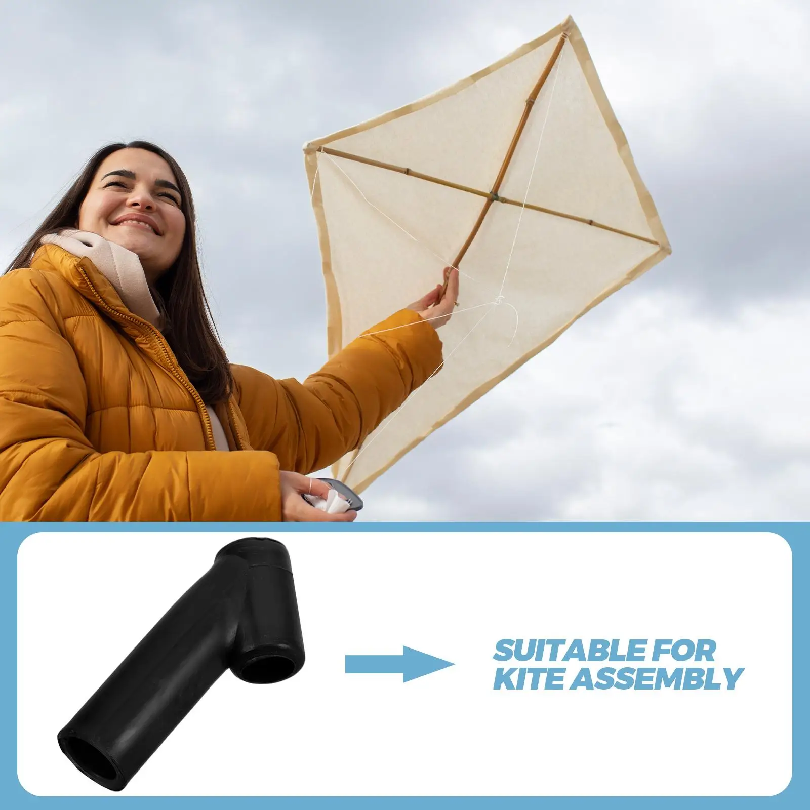 12-delige vliegerverbinding Tee Plastic staaf DIY Kit Kids Bulk Frame OnderdelenHOUDER Verbeter de stabiliteit Materiaal Sportvliegers