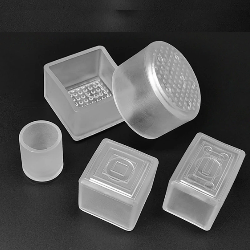Transparent Furniture Leg Foot Protector Table And Chair Foot Cover PVC Wear-resistant Floor Protector Pads Pipe Plugs