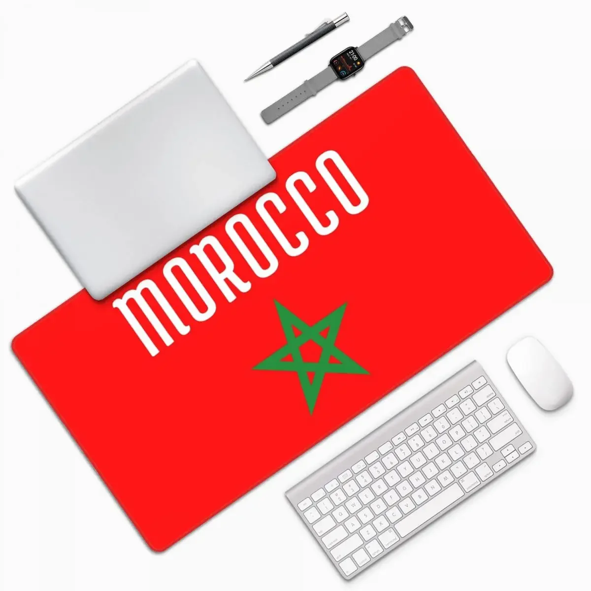 Flag Of Morocco Moroccan Flag Large Mouse Pad Computer Keyboard Mouse Mat Gamer PC Laptop Desk Mat Office Accessories Table Mats