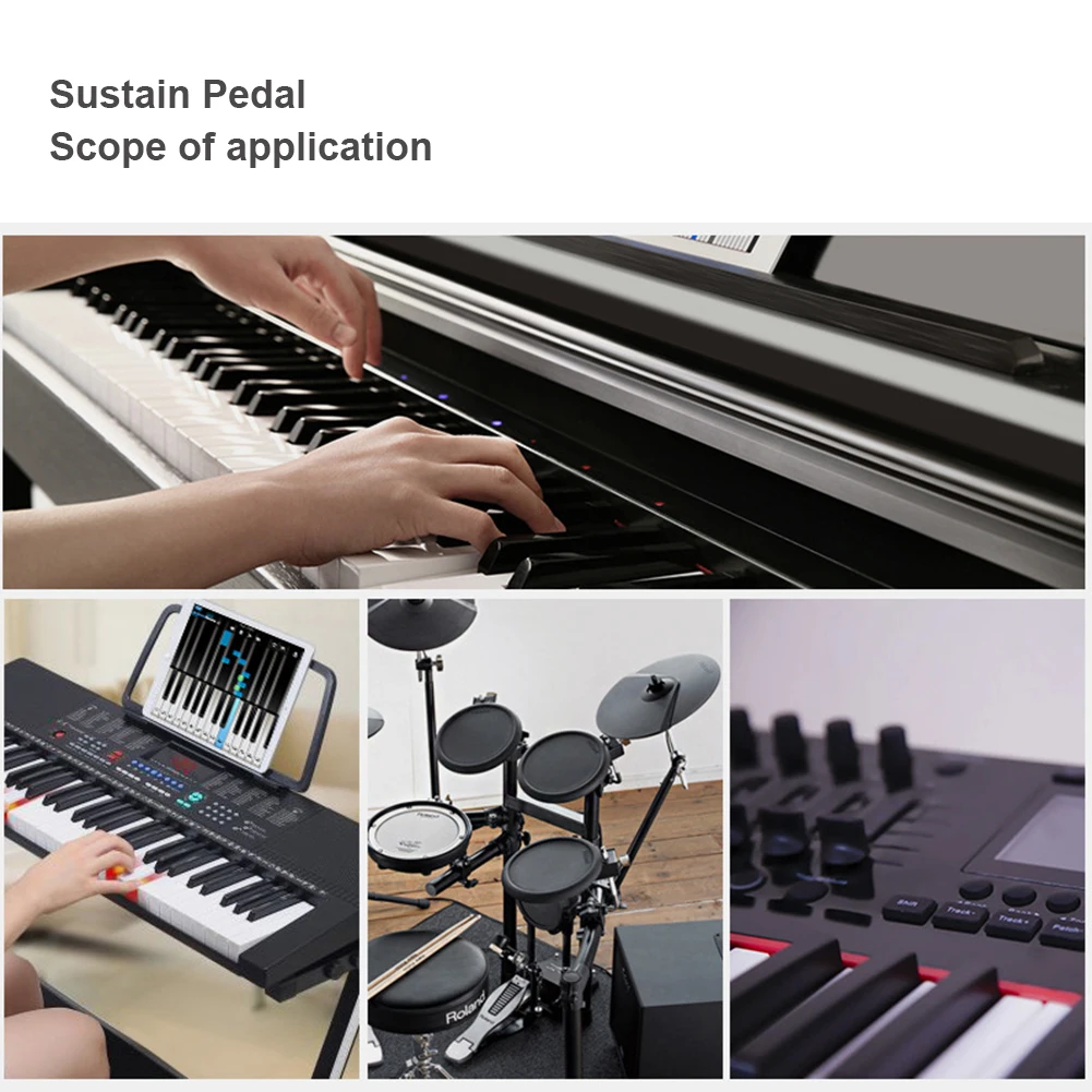 Sustain Pedal Electronic Piano Roll Up Piano Synthesizer Pedal Single Foot Switch Electronic Drum Midi Keyboard