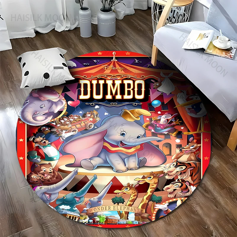 Disne Dumbo Round Rug,Carpets for Living Room Chair Decoration,Children's Play Crawling Soft Non-slip Floor Mat