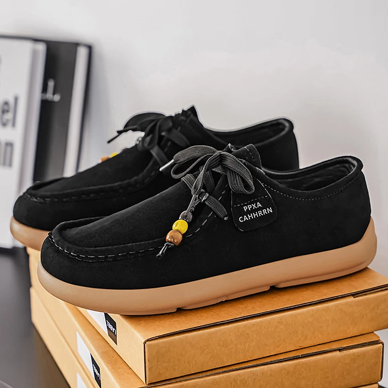 

Ретро-дизайнерские топсайдеры, осенние мужские замшевые лоферы, повседневные замшевые кожаные кроссовки на плоской подошве для мужчин, удобная винтажная обувь для вождения