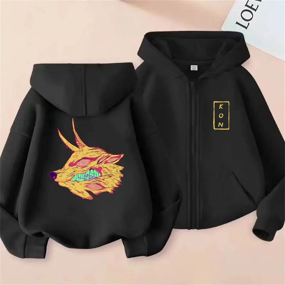 

Anime Chainsaw Man Zipper Hoodie Hayakawa Aki Fox Devil Kon Zip Up Hoodies Men Women Clothing Cartoon Casual Oversized Jacket