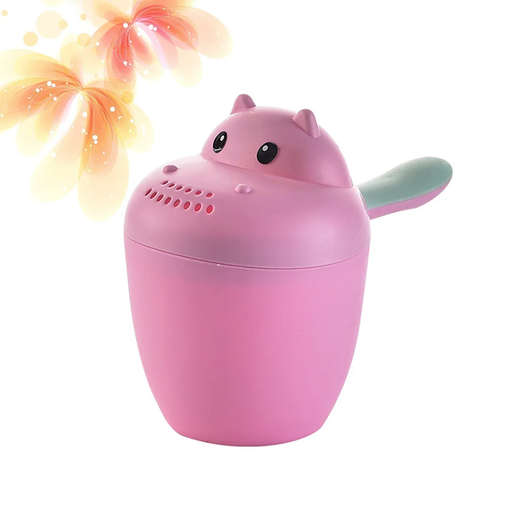 아기 샴푸컵 만화 하마 핑크 아기 목욕 샤워캡 사용하기 쉬운 눈 보호 재미있는 어린이 생일 선물 목욕 물받이