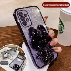 Etui na lusterko do makijażu królika do telefonu Samsung Galaxy A53 A52 A34 A32 A33 A54 A13 A14 A04S A22S A72 A24 A82 etui