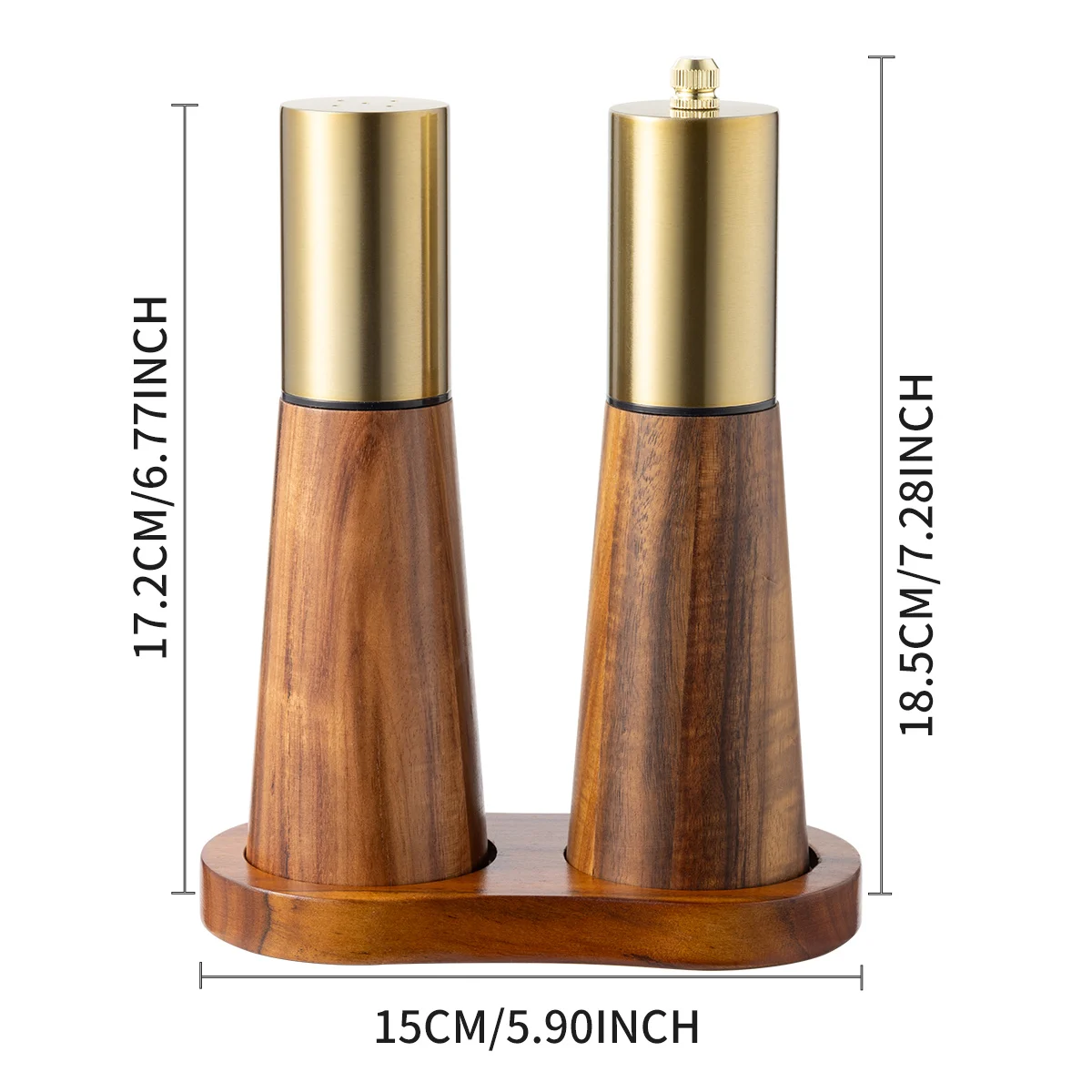 1PC/Acacia wood pepper grinder manual sea salt pepper seasoning jar wooden pepper grinder salt bottle grinder bottle view 6