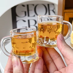 50ml Mini Crystal Clear Beer Whiskey Glasses Durable Thickened Glasses Cup Cute Coffee Mug Korean Sake Cups Barware Dining Bar