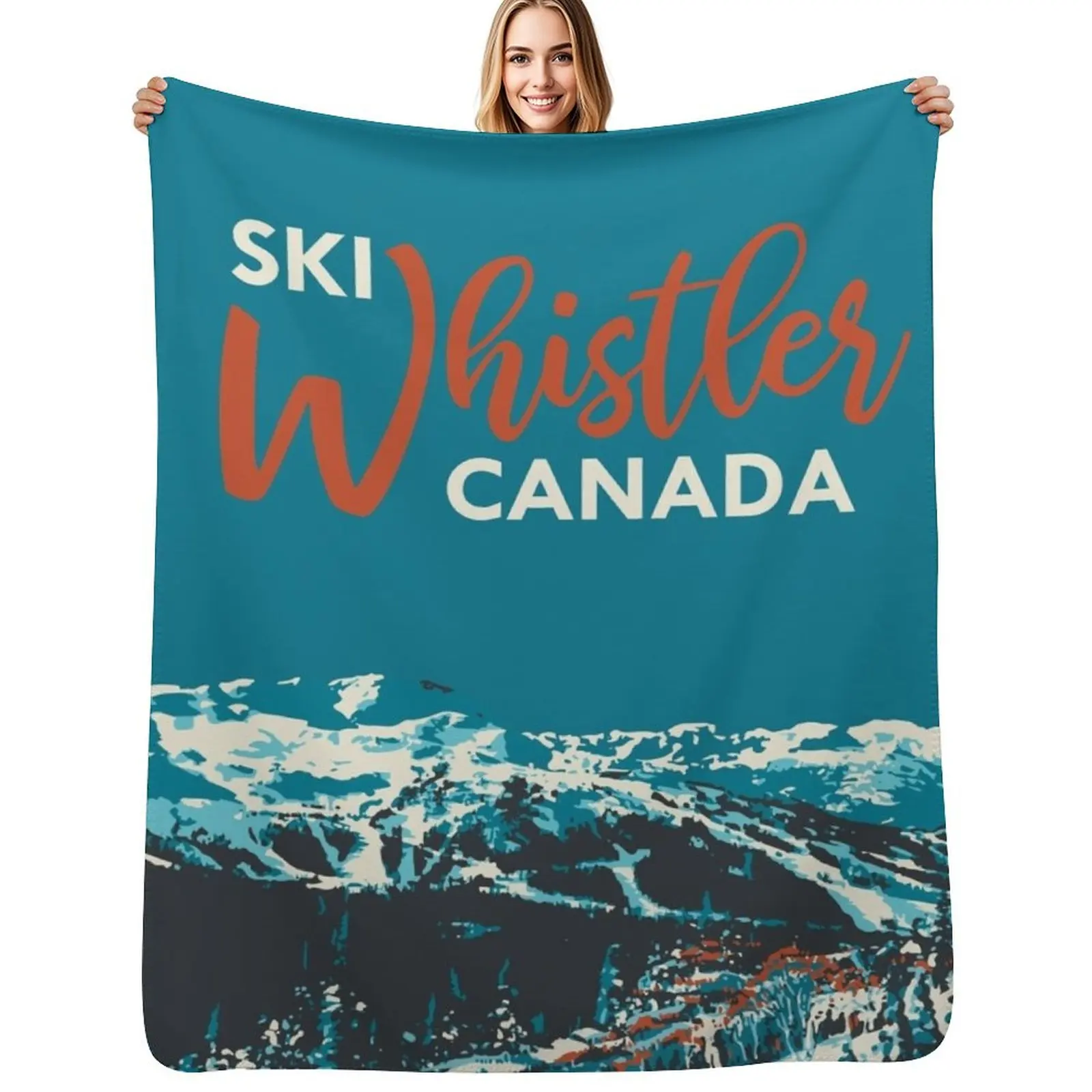 Винтажное одеяло с изображением свистка, Канады, лыжного плаката, пушистое многофункциональное декоративное плюшевое одеяло