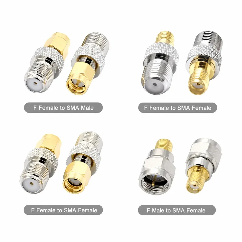 5/20PCS Straight F Connector To SMA Connector RF Coaxial Connector Coax Adapter F Type Female Jack To SMA Male Plug