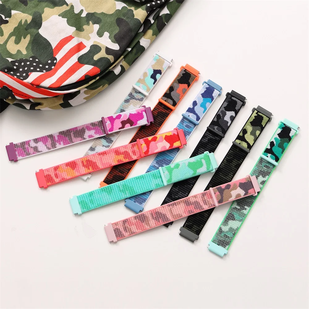 Camouflag Nylon Strap for Samsung Galaxy Watch 7/6/5/4 40mm 44mm 4/6 Classic S3 Active2 Huawei Watch GT4 Gt3 22mm 20mm Watchband