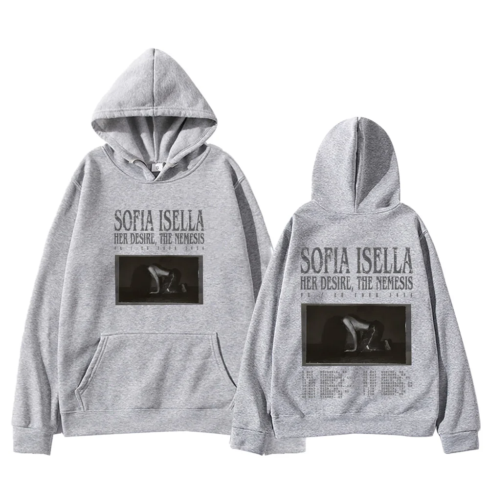 Sofia Isella Her Desire The Nemesis Tour 2026 Felpe con cappuccio Donna Uomo Moda Felpe a maniche lunghe Autunno Allentato High Street Pullover