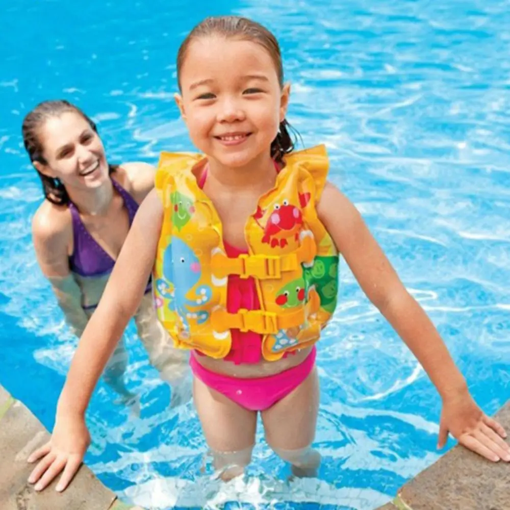 Not Falling Off Child Buoyancy Vest Anti Rollover Stable Baby Swimming Jackets Adjustable Cartoon Swimming Vest Water Play view 3