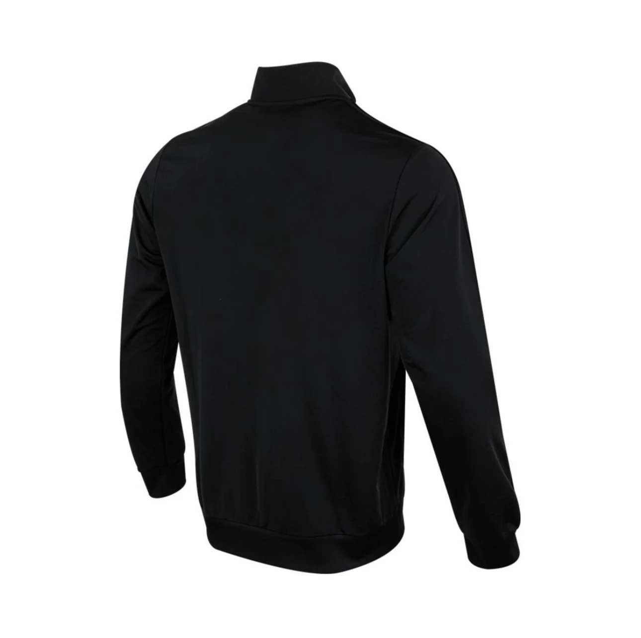 سترة رياضية بسحاب مطبوع عليها شعار الصدر بلون سادة من Adidas ESSENTIALS للرجال باللون الأسود