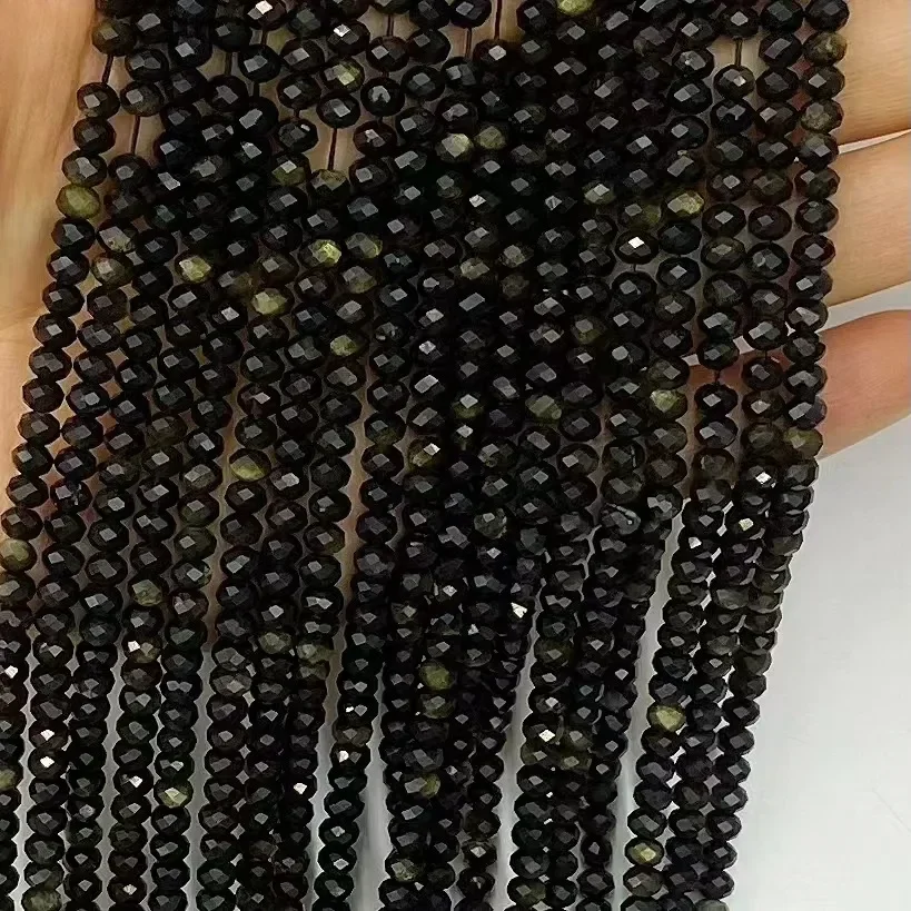 

Натуральный золотой обсидиан, круглая бусина 38 см, свободная бусина для изготовления ювелирных изделий, дизайн, модный камень, сделай сам, женское ожерелье, оптовая продажа, подарок