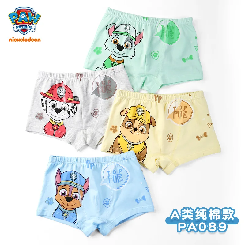 4pcs/set Original Paw Patrol Cartoon Children\'s Underwear Boys Modal Chase Marshall Boxer Shorts Baby Boy Panties Birthday Gifts