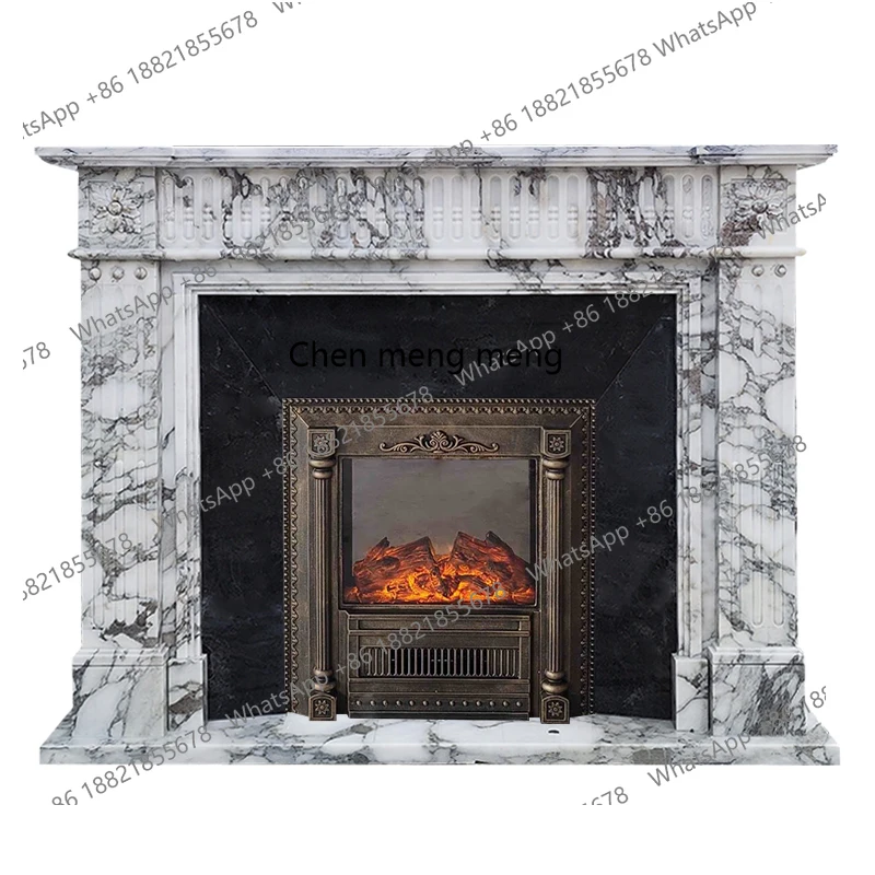 

Marble Fireplace French Style Large White Fireplace Living Room Entrance American Style Decorative Cabinet