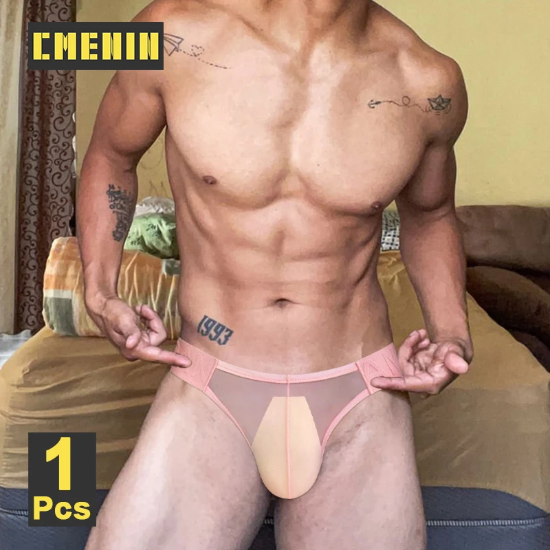 CMENIN Low Waist Transparent Mesh Men Underpants Briefs Sexy Bikini Men\'s Panties Ultra-thin Breathable Underwear Gays Man Brief