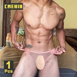 CMENIN Low Waist Transparent Mesh Men Underpants Briefs Sexy Bikini Men's Panties Ultra-thin Breathable Underwear Gays Man Brief