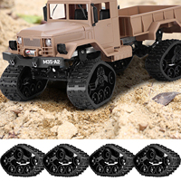 4pcs RC Car Tire Wheel Rubber Crawler Tyre for WPL 1/16 RC Military Truck Military Truck Tyre RC Accessory RC Car Upgrade Parts