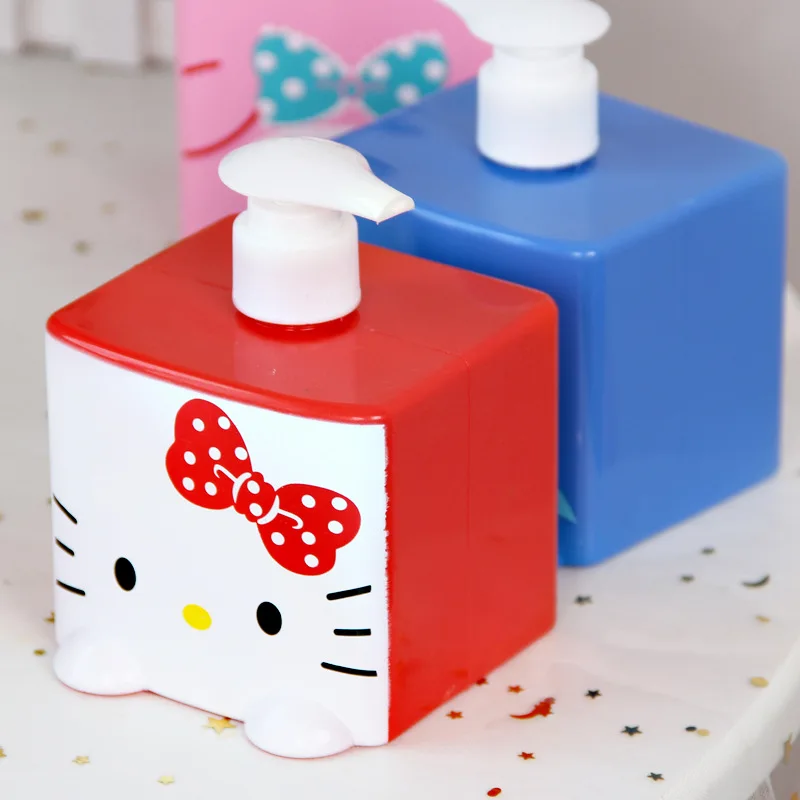 350ML Kuromi Melody Stitch Cartoon Shampoo Conditioner Bottle Sanrio Dispenser Refillable Containers for Liquid Soap