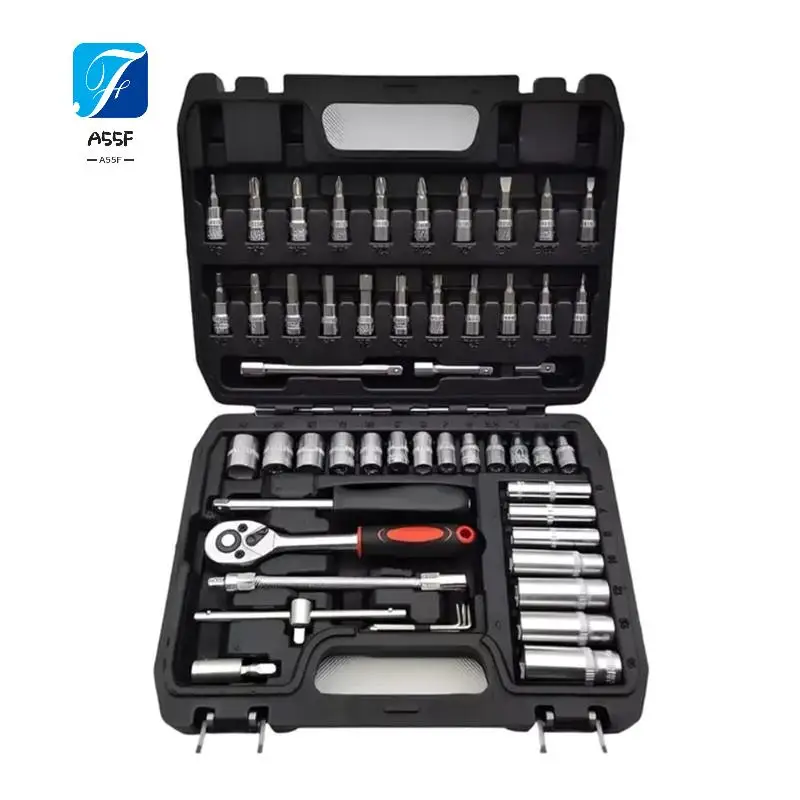 

A55F-53-Piece Automotive Maintenance Tool Set With 24-Tooth Wrench, Automotive Repair And DIY Project Tool Kit