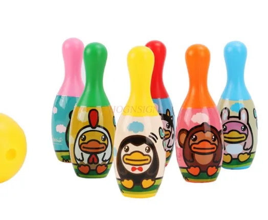 ชุดโบว์ลิ่งสําหรับเด็กในร่มปริศนาพลังเด็กอายุ 1-5 ปีของเล่นกีฬา