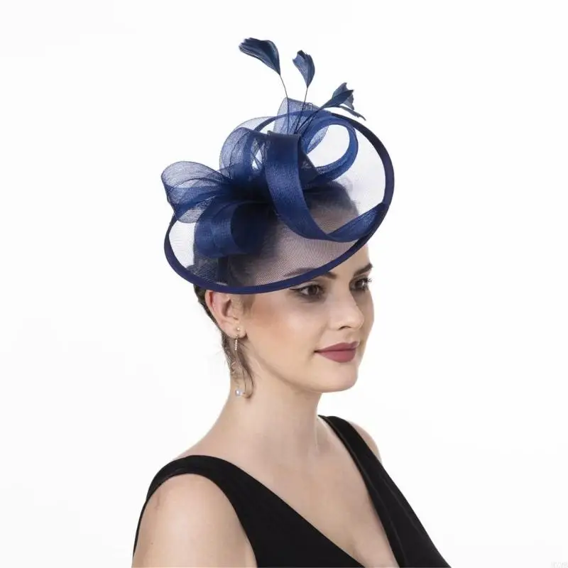 

MXMB Elegant Prom Hat With And Floral Veil For Ladies Teas Party Occasion