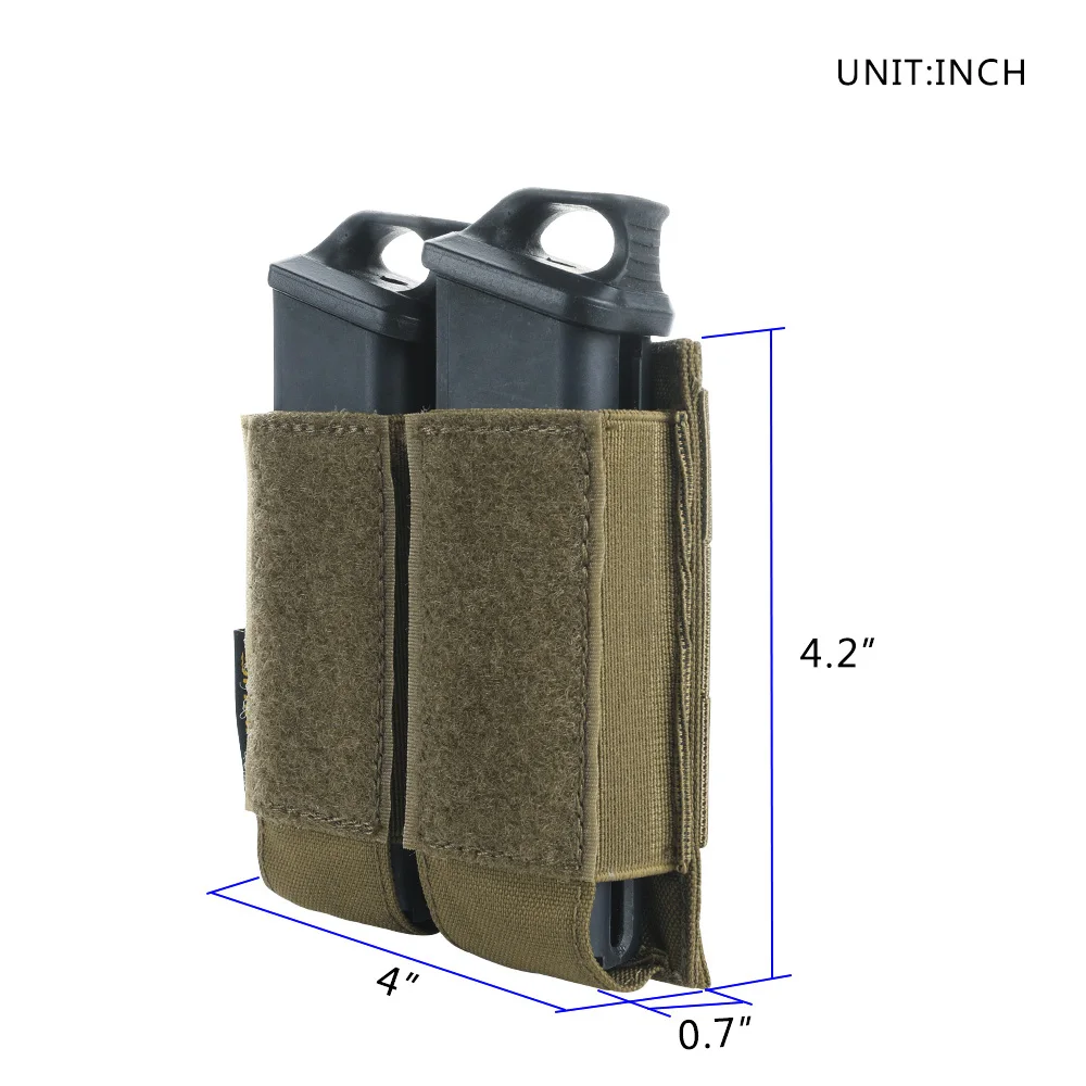 Tactical Magazine Pouch 9MM Double Mag Bag Molle Flashlight Pouches Hunting Holster Outdoor Mag Bag  Accessory