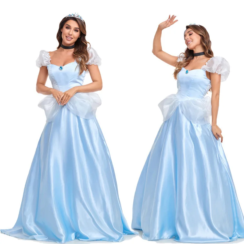 Adulto loween fada t cosplay cinderela princ dr role-plang traje ele cor azul para o festival feminino