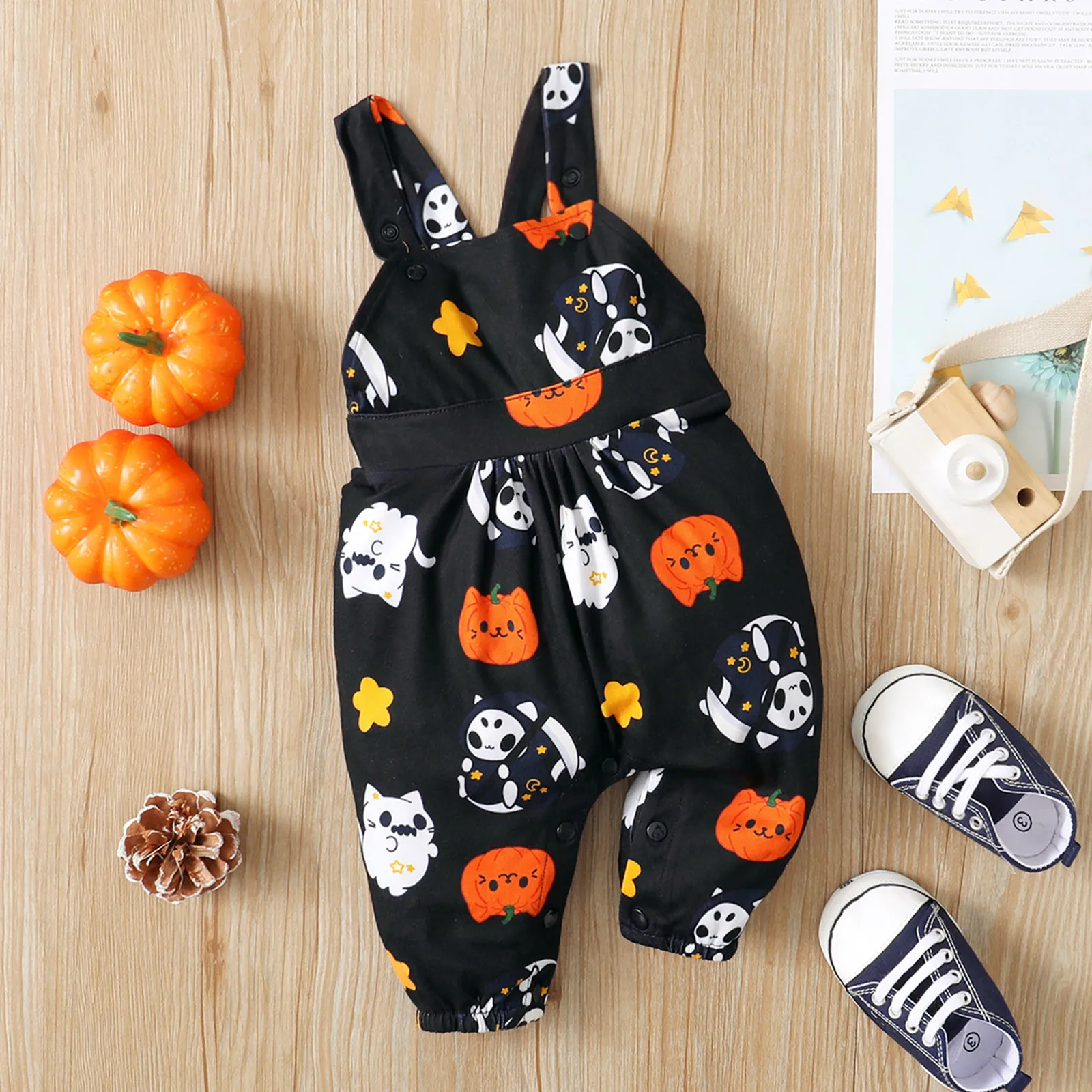 Infant Boys Girls Halloween Sleeveless Romper Cartoon Prints Jumpsuit Girls Summer Clothes Size 6