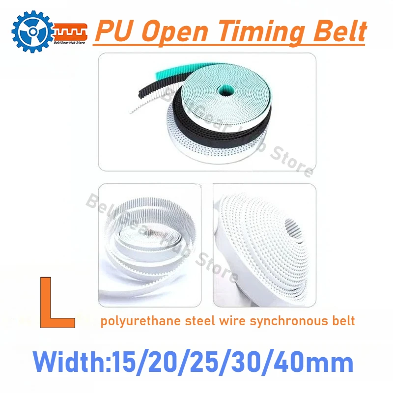 

Applicable to Robot Arm L Open Timing Belt Synchronous PU Green Cloth Polyurethane Steel Wire Belt 15mm 20mm 25mm 30mm 40mm
