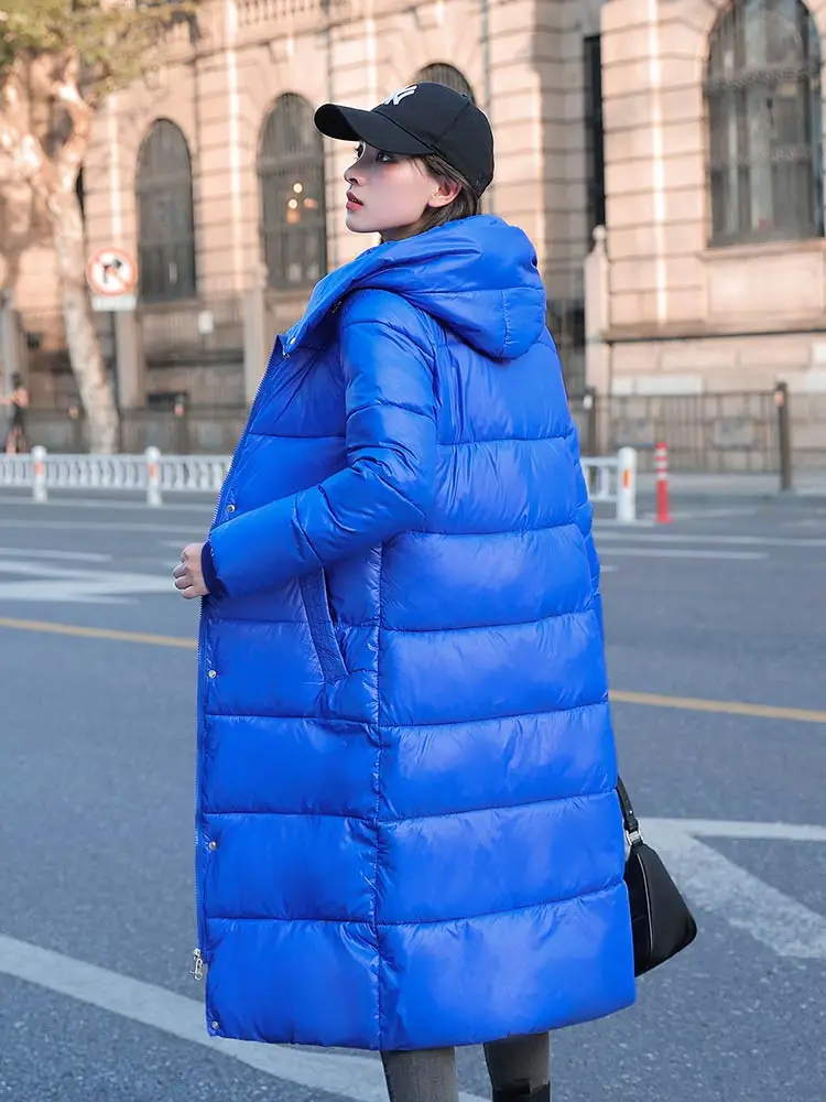 Vielleicht-Doudoune longue à capuche pour femme, manteau matelassé en coton, parka épaisse, vêtements chauds pour femme, haute qualité, hiver