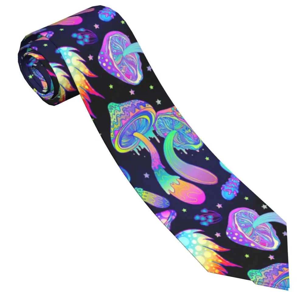 

Magic Mushrooms Necktie Unisex Slim Polyester 8 cm Wide Psychedelic Neck Tie for Mens Suits Accessories Wedding Office