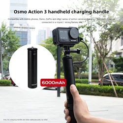 6000mAh Charger Handle Power Bank Selfie Stick Extension Holder Tripod for GoPro Hero Series DJI Action 1 2 3 4 Camera