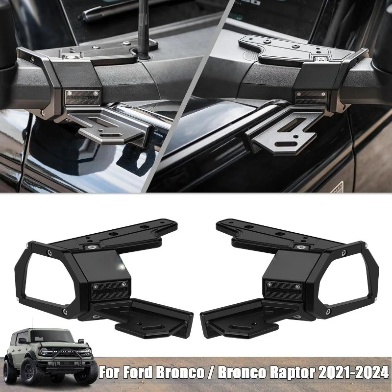 OMU 4x4 A-Pillar Double Layer Auxiliary Spotlights Mounting Brackets for Bronco / Bronco Raptor For Offroad LED Fog Light