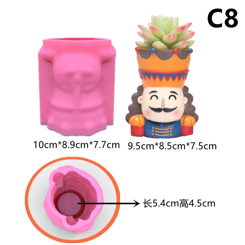 Concrete Flowerpot Molds Planters Cement Pot Molds Indoor Plants Vase Plaster Mold Queen Statue Pen Holder Candle Cup Resin Mold