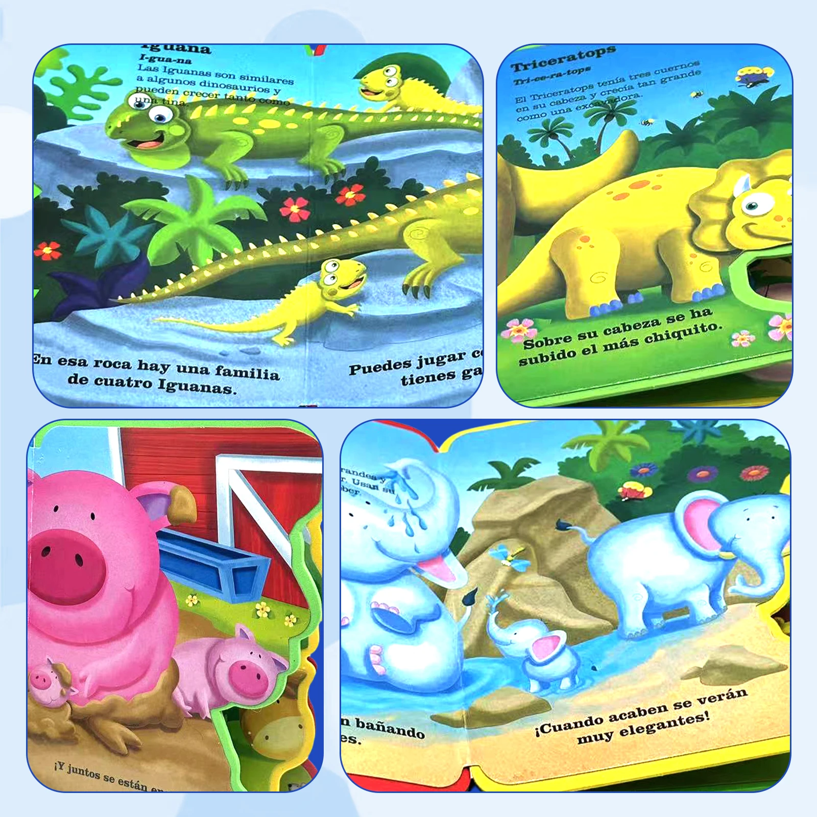 1 Spanish Children's Cognitive Learning Storybook (12cm x 15.8cm) EVA Book Enhances Children's Cognitive Skills