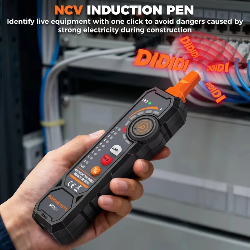 MCT01 RJ11 RJ45 Cable Tracker POE Network Wire Checker Cable Tester Cat5 Cat6 Test Network Tool Network Line Finder Wire Tracker view 6