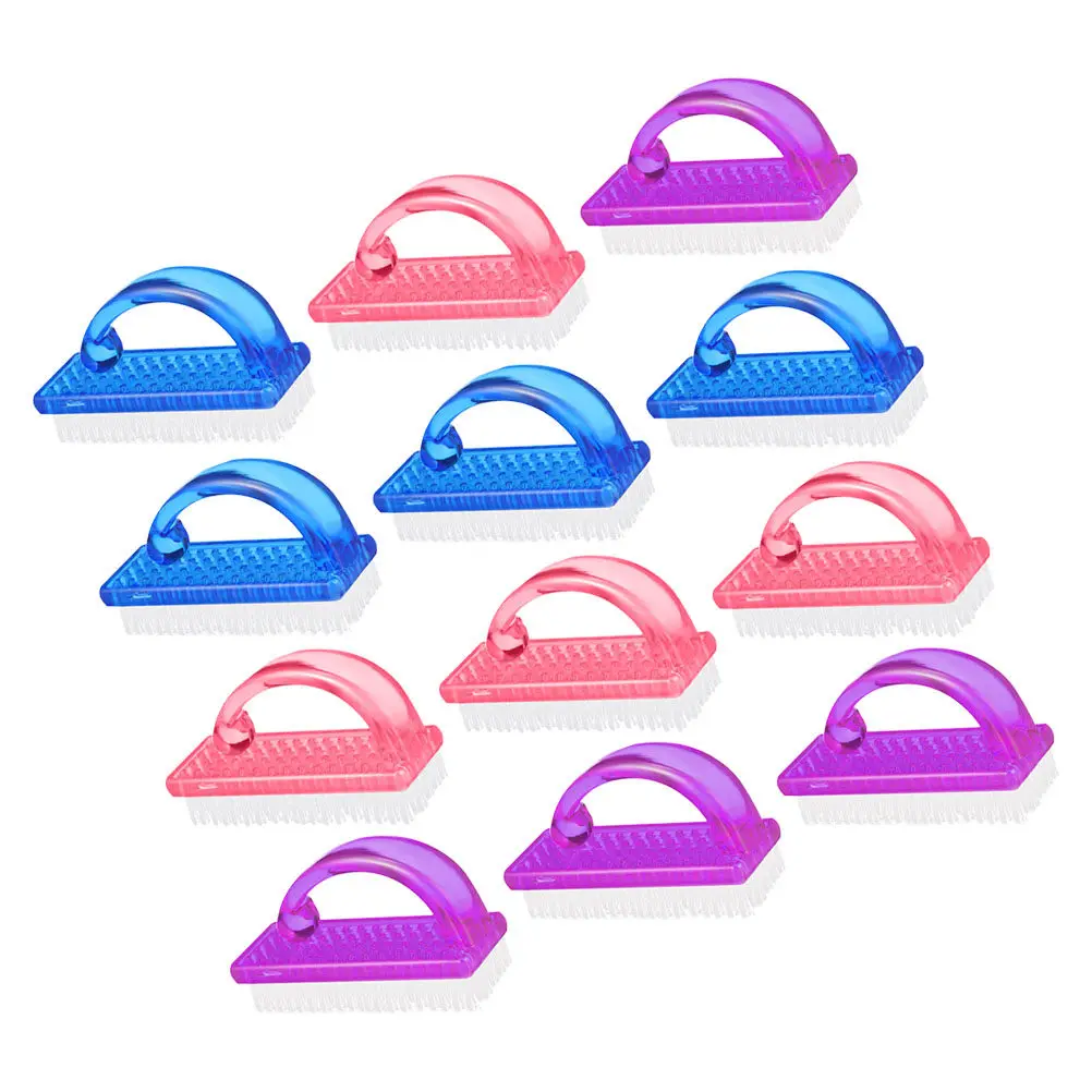 

12Pcs Nail Brush Handle Grip Fingernail Cleaner Scrubber Dust Remover Manicure Tool Cleaning Brush for Nail Fingertips Hands