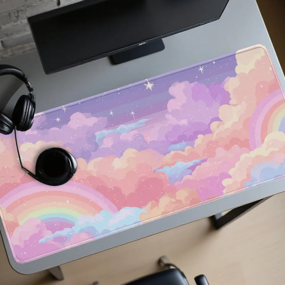 

Kawaii аниме розовые облака коврик для мыши большой резиновый нескользящий ПК настольные аксессуары коврик для мыши для офиса и геймера коврики для клавиатуры декоративный коврик