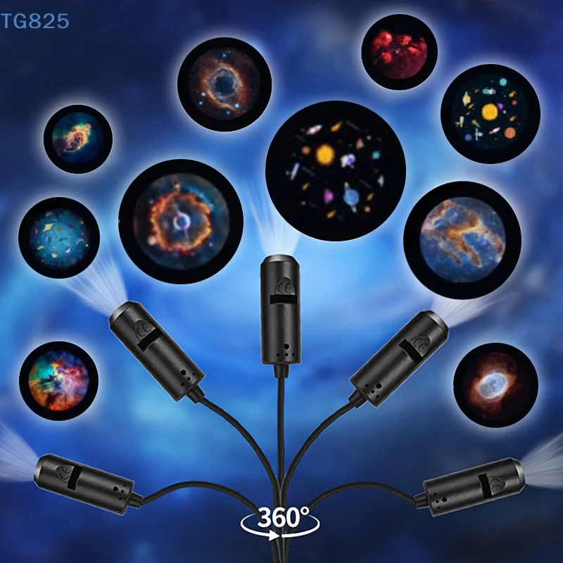 【SA】50Pattern USB Ceiling Moon Earth Galaxy Projection Atmosphere Light Starry Sky Lamp Night Light Romantic Bedroom Decoration