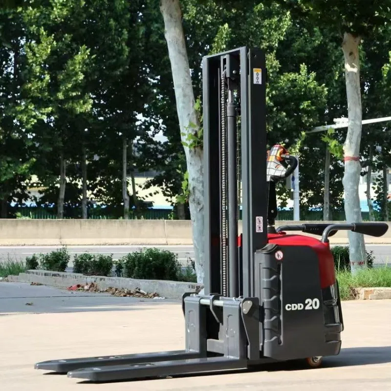 Customized Electric Stacker Forklift RWD Hydraulic Side Shifter Non-Marking Tires Lead-Acid Battery 48V 32AH Pallet Lifting Comp