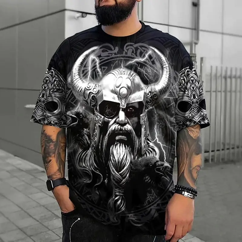 

Nordic Pirates 3D Print T Shirt For Men Hip Hop Trend Harajuku Vintage Clothes Casual O-neck Short Sleeve Tops Summer Loose Tees