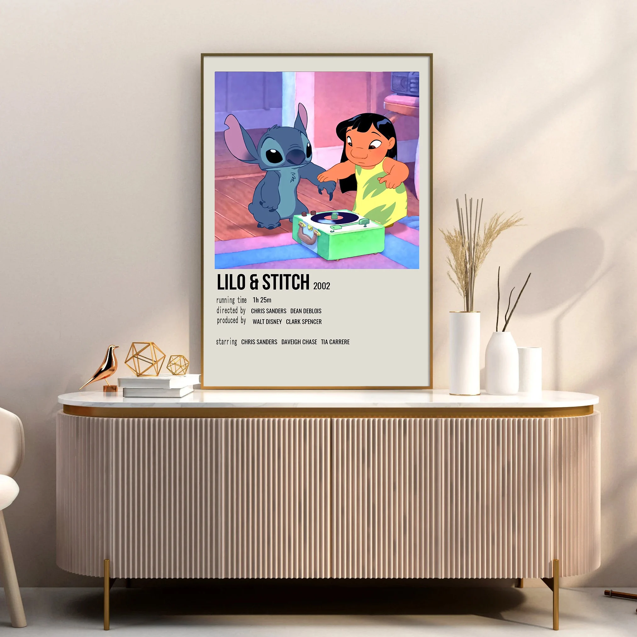 

Printed vintage version of the Lilo & Stitch movie poster,Disney retro wall decoration,home living room décor,Stitch fan gift