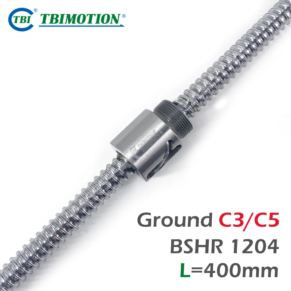 

TBI Motion Ground C3 C5 Class Ball Screw BSHR1204 Professional 400mm High Precision Mini Ballnut Premium CNC Parts 3D Printer