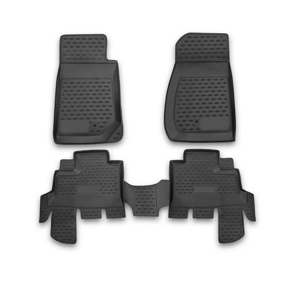 

Floor Mats Liner for Jeep Wrangler 2007-2013 4 Door Black TPE All-Weather United States